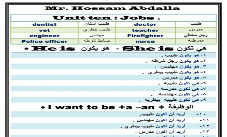 مذكرة انجليزي الصف الاول الابتدائي الترم الثاني 2025 pdf