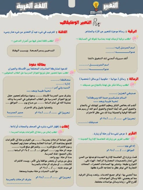 مذكرة التفوق اللغة العربية للصف الثالث الإعدادي الترم الثاني 2025 مراجعة نهائية